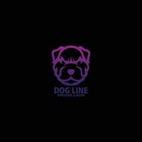 pitbull dog logo design gradient line art vector