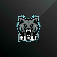 wolf head angry logo design mascot esport team vector