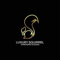 squirrel logo design luxury line art vector