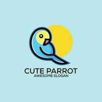 cute parrot logo design colorful mascot vector
