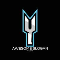 y initial logo design gaming esport vector