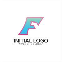 f initial logo gradient colorful design vector