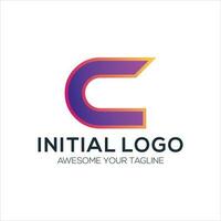 initial c logo design gradient colorful vector