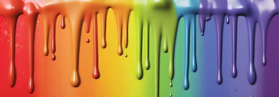 arco iris color pintura gotas antecedentes. lgbt orgullo concepto. ai generado foto