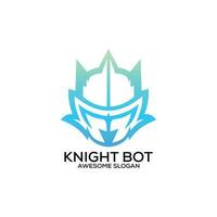 knight bot logo design gradient line art vector