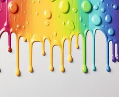 Rainbow color painting drops background. LGBT pride concept. photo