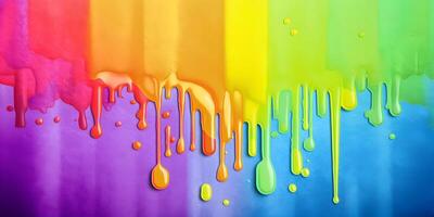 Rainbow color painting drops background. LGBT pride concept. photo