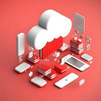 Cloud data storage, database concept illustration. photo