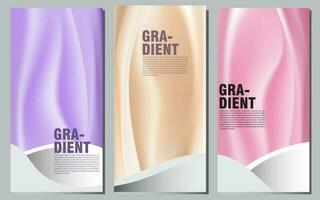 Set Abstract Background Smooth Gradient Mesh Wave Design. Banner Template Vector