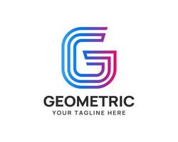 Futuristic letter G logo with triple monoline style vector