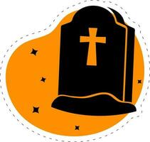 escalofriante cementerio icono vector