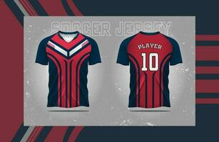 Modern Soccer jersey football sport t shirt design suitable for racing, soccer, gaming and e sports Vector Illustration and double-sided mockup design