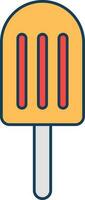 Orange Ice Cream Icon In Flat Style. vector