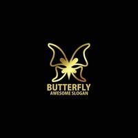 butterfly with luxury logo design line art vector