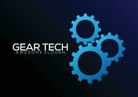 gear tech logo design gradient colorful vector