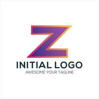 inicial z logo diseño degradado vistoso vector