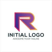 initial r logo design gradient colorful vector