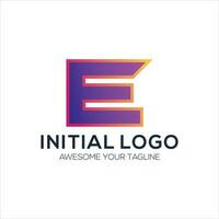 initial e logo design gradient colorful vector