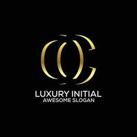 co initial with luxury logo design gradient color vector