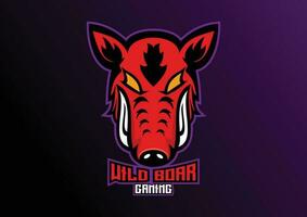 wild boar head logo gaming esport design vector