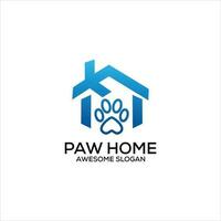 paw home logo design gradient line art vector