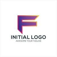 inicial F logo diseño degradado vistoso vector