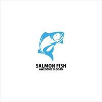 salmón pescado logo diseño vistoso vector