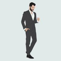 Capturing the Ambition and Success of a Businessman in Artistic Expression vector