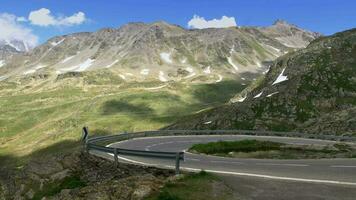 Great St Bernard Pass Winding Road in the Switzerland. video