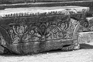 vintage original stone background from structures from old Rome in close-up photo