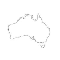 Australia country map simple outline vector illustration, blank template for design, educational purposes