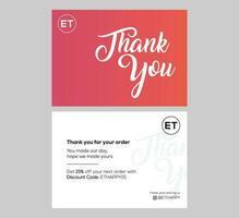 Simple Thank You Card vector