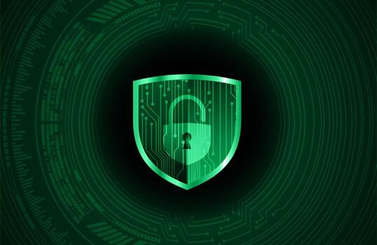Modern Cybersecurity Technology Background with Shield vector
