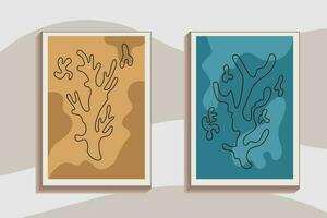 Abstract organic shape posters. Contemporary Matisse inspired cover set minimalist style. Modern vector illustration