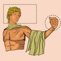 estatuas de romano erudito mármol griego esculturas de humano cuerpo y arquitectónico griego Dioses y mitología, antiguo Grecia gráfico diseño elementos. museo Arte ingenioso vector ilustración