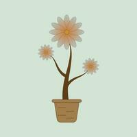 A flower pot with a flower in it vector