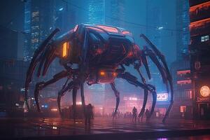 giant robotic spider illustration photo