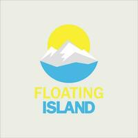 diseño un empresa logo con el imagen de un flotante isla o montaña vector