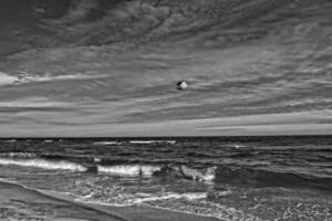 warm cloudless day on the beach. Baltic sea landscape in Poland photo