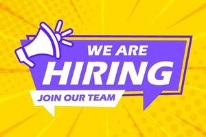 we are hiring job offer vacancy for banner poster social media template recruitment bubble text badge design vector