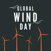 un póster para global viento día vector