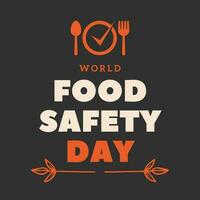 a poster for world Food Safety Day vector