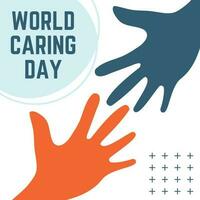 a poster of world caring day vector