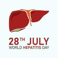 World Hepatitis Day 28 July creative design for social media vector