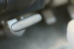 handbrake lever on a manual car photo