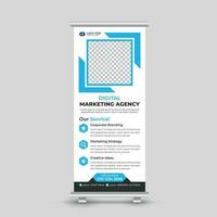 Modern digital marketing agency roll up banner design template Free Vector