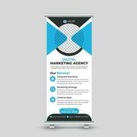 moderno márketing rodar arriba bandera diseño modelo para tu negocio gratis vector