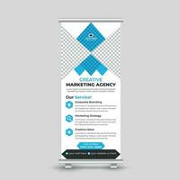 Corporate business roll up banner design template Free Vector