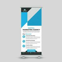 Digital marketing agency roll up banner design template Free Vector