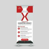 Creative marketing roll up banner design template for your company Free Vector